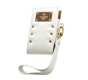 Picture of Naztech Prive 24kt Gold Plated Case for Small and Med. Bar Phones - White