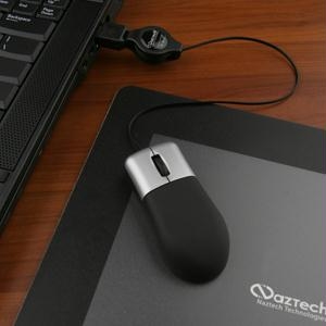 Picture of Naztech USB Mini Mouse with Retractable Cord for Laptop and Desktop